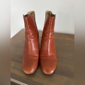 Ann Taylor Cognac Leather Ankle Boots